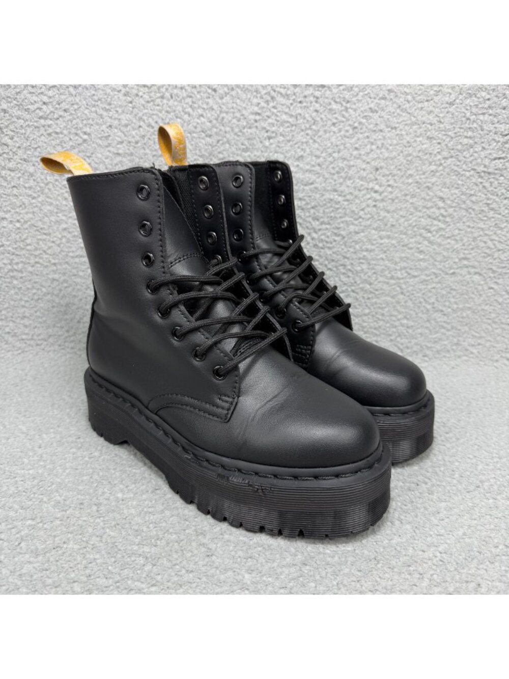 Dr Martens Boots Womens 7 Shoes Black Vegan Jadon II Mono Platform Ankle Doc